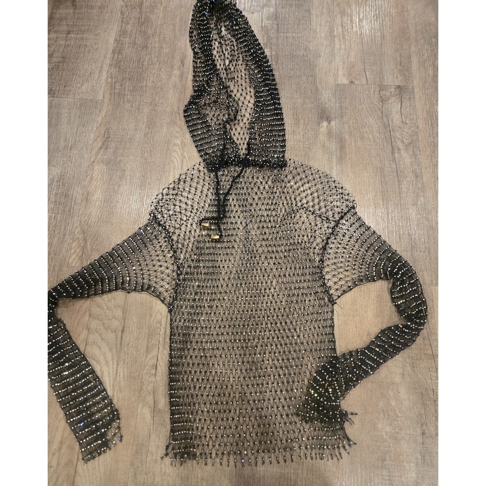 Webbed Hoodie With‎ Rhinestones